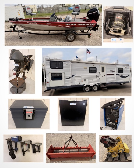 BANKRUPTCY BOAT & CAMPER, TOOLS, EQUIPMENT & MORE