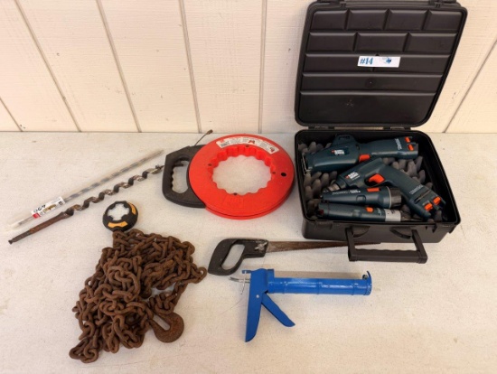 BLACK & DECKER HAND TOOLS, AUGER BITS, CHAIN, HAND-SAW