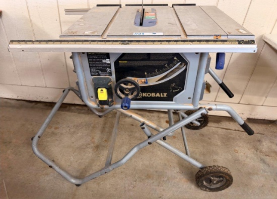 KOBALT 10" TABLE SAW ON DOLLY LIFT