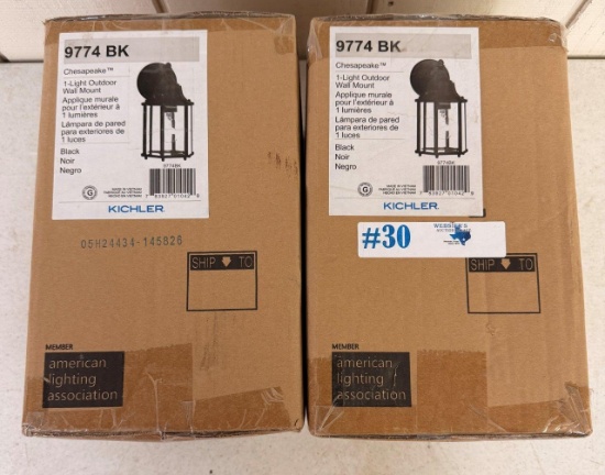 (2) NEW KICHLER OUTDOOR WALL MOUNT LIGHTS