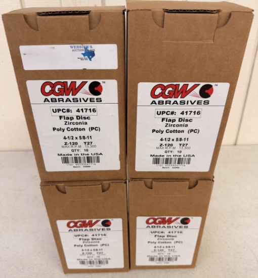 (4) BOXES OF 4.5" GRINDING/SANDING DISKS