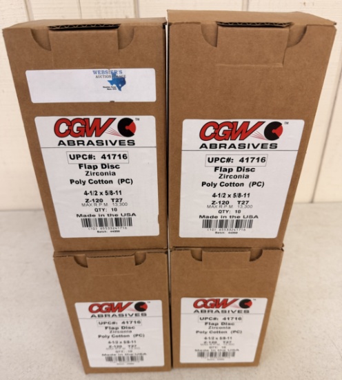(4) BOXES OF 4.5" GRINDING/SANDING DISKS