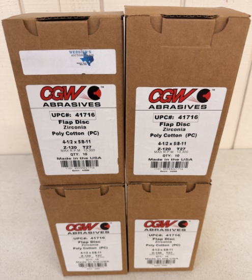 (4) BOXES OF 4.5" GRINDING/SANDING DISKS