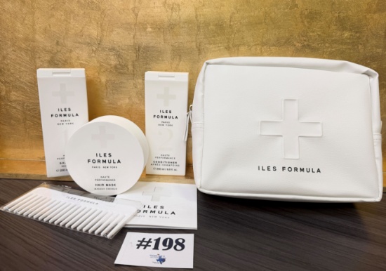 ILES FORMULA COMPLETE 3-STEP LUXURY HAIR CARE SYSTEM W/ LARGE COMB & ZIP TRAVEL POUCH
