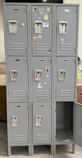 JORGENSON 9-DOOR INDUSTRIAL METAL COMBINATION LOCKERS