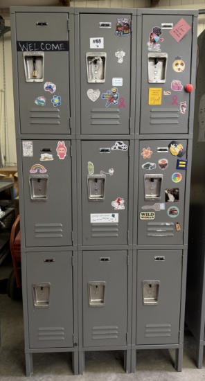 Jorgenson 9-Door Industrial Metal Combination Lockers