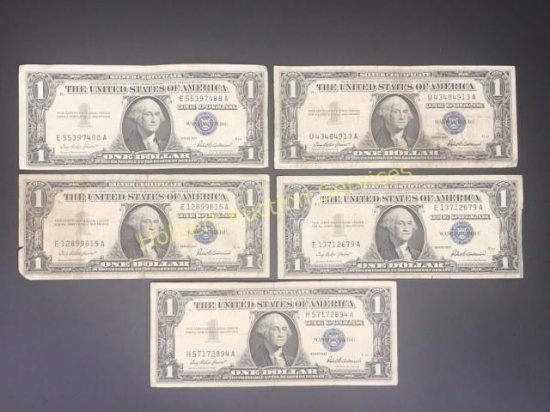 5 - $1 Silver Certificates - Series 1957