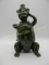 Lead Glazed Green Art Pottery Monkey