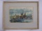 Framed, Matted And Signed S. Robinson Harbor Scene
