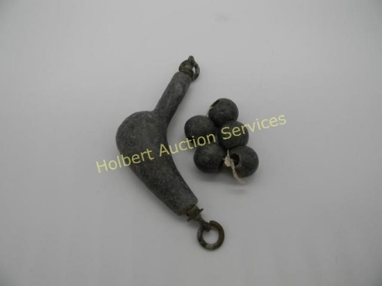 Antique Lead Unusual Fishing Weights