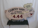 Huddle House Pig Advertising Sign - Double Sided