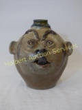 Signed John Brock Pottery Face Jug