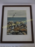 Framed, Matted And Signed Elaine Stone Wagner Wate