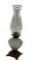 Beaded Drape Oil Lamp By Pittsburgh Lamp, Brass &