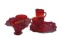 Ruby Red Glass Dessert Set