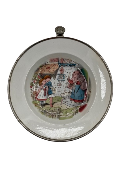 Vintage Hansel & Gretel Child's Warming Bowl 1930s