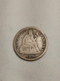 1876 Seated Liberty Dime, CC