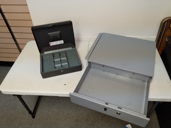 Cash box and drawer No locks or keys