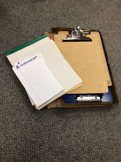 Clip boards and pads of paper
