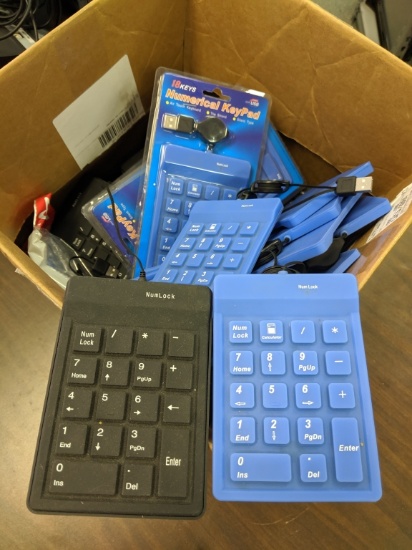 Large box of 18 Keene numerical keypads Half full