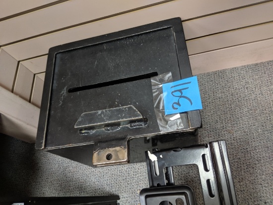 Steel lock box Attached to wall bring wrench to remove