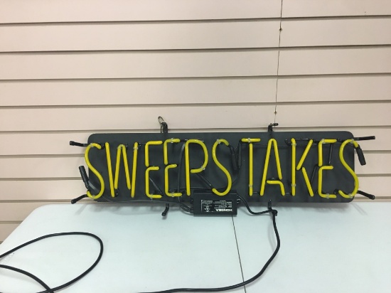 Sweepstakes Neon Sign Needs electric work