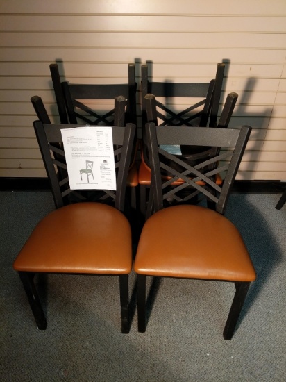 Metal Cross Back Chairs 18" seat height