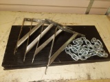 Shelving with braces and chain
