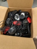 Large box of assorted computer mice