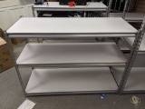 Metal three shelf storage rack