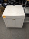 White wooden storage cupboard