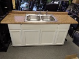 Countertop in cabinet with stainless steel sink All unattached