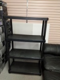 Four shelf plastic storage unit