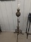 Victorian Brass And Iron Floor Oil Lamp C Convertedto Electric