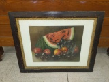 Vintage Fruit Picture In Old Frame