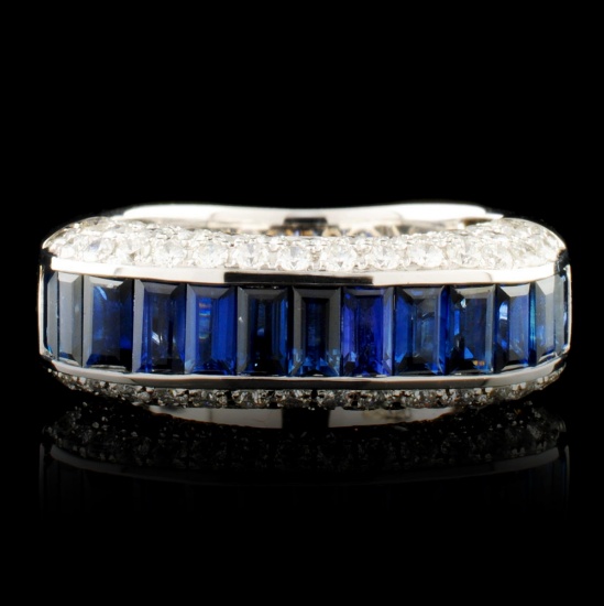 18K Gold 2.06ct Sapphire & 1.15ctw Diamond Ring