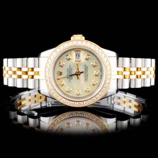 Rolex YG/SS DateJust Diamond Ladies Wristwatch