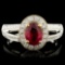 18K Gold 1.08ct Ruby & 0.55ctw Diamond Ring
