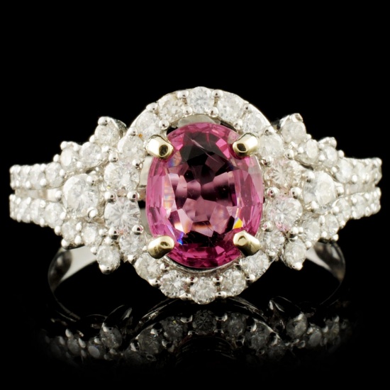 18K Gold 1.59ct Spinel & 0.84ctw Diamond Ring