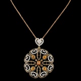 18K Gold 6.91ctw Fancy Diamond Pendant