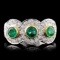 14K White Gold 0.73ct Emerald & 0.67ct Diamond Rin