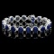 14k Gold 40.00ct Sapphire & 1.50ct Diamond Bracel