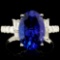 18K Gold 4.28ct Tanzanite & 0.67ctw Diamond Ring