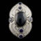 14K Gold 11.24ct Sapphire & 1.45ctw Diamond Ring