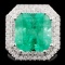 18K Gold 9.68ct Emerald & 3.78ctw Diamond Ring