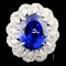 18K Gold 10.73ct Tanzanite & 1.67ctw Diamond Ring