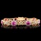 18K Gold 11.04ct Sapphire & 2.69ctw Diamond Bracel