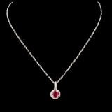 14K Gold 0.51ct Ruby & 0.18ctw Diamond Pendant