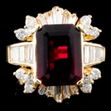 14K Gold 3.91ct Tourmaline & 1.69ctw Diamond Ring