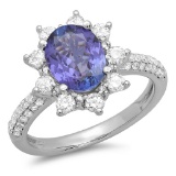 14K Gold 2.00ct Tanzanite & 0.75ct Diamond Ring